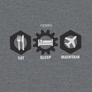 EAT-SLEEP-MAINTAIN T-SHIRT/Gray, Men's X-Large