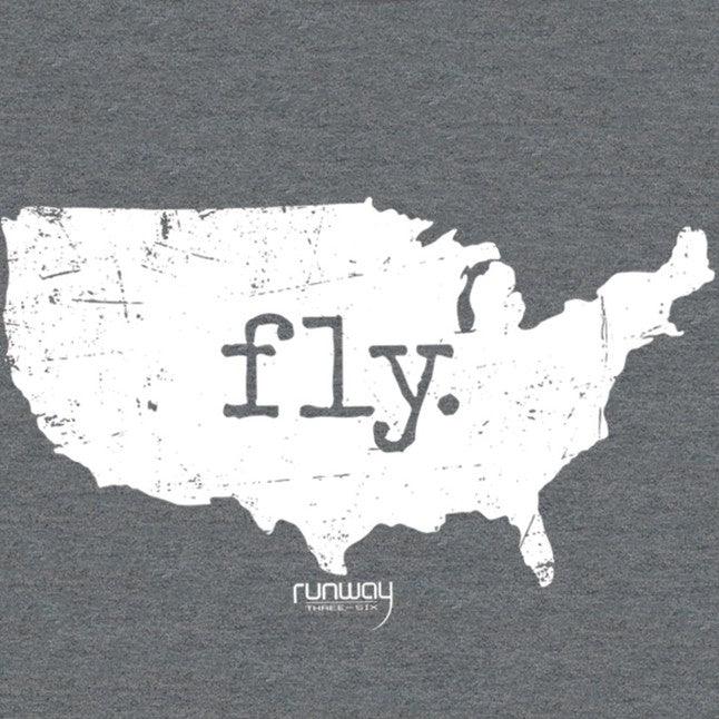 FLY USA T-SHIRT/Gray, Men's Medium