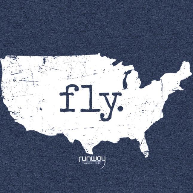 FLY USA T-SHIRT/Navy, Men's Medium