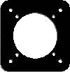 INSTRUMENT REDUCER PLATE from a Gyro to 3 1/8 diameter,Heat-treated aluminum, black anodize finish. 