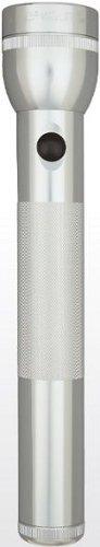 MAG-LITE FLASHLIGHT HANG PACK/Silver, 3 D-cell batteries, equipped with two gas lamps.