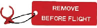 CIRCUIT BREAKER SAFETY LOCK/Remove Before Flight, red.