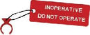 CIRCUIT BREAKER SAFETY LOCK/Inoperative, Do Not Operate, red.