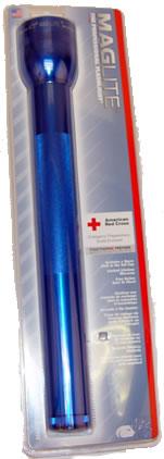 MAG-LITE FLASHLIGHT HANG PACK/Blue, 4 D-cell batteries, equipped with two gas lamps.
