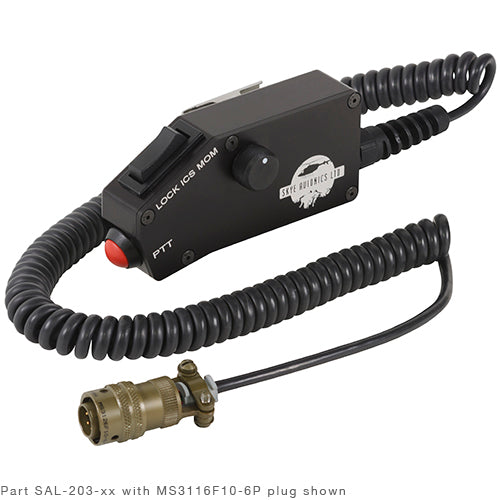 DROP CORD/MS3126F12-10P connector, volume control, 12 coil cord ICS switch (Lock-Mom), radio PTT