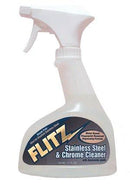 STAINLESS STEEL and CHROME CLEANER/With degreaser 17 oz plastic trigger spray bottle.