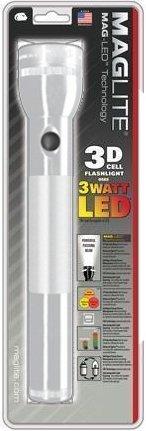 MAG-LITE LED FLASHLIGHT/Silver, 3 D-cell. 