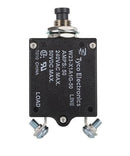 W23-X1A1G-50 CIRCUIT BREAKER/50 AMP, AC: 240V, DC: 50V, 50 VDC, panel mount, 1 pole, push button actuator, black, screw termination. Height: 35.15 mm Length: 40.64 mm Width: 17.53 mm