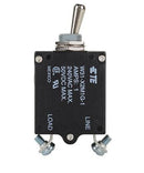 W31-X2M1G-1 CIRCUIT BREAKER/1 AMP, AC: 240V, DC: 50V, 50 VDC, panel mount, 1 pole, toggle actuator, silver, screw termination. Height: 35.15 mm Length: 40.64 mm Width: 17.53 mm