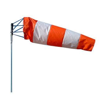 WINDSOCK ONLY/13 X 55, orange and white stripes, brass eyelets, vinyl laminated polyester.