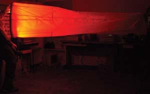 WINDSOCK/36 X 144, orange, brass eyelets, canvas. For use with FRAME-36L
